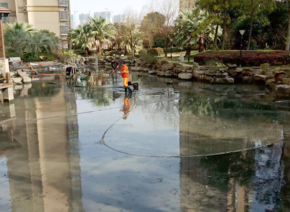 南召景观池淤泥清理